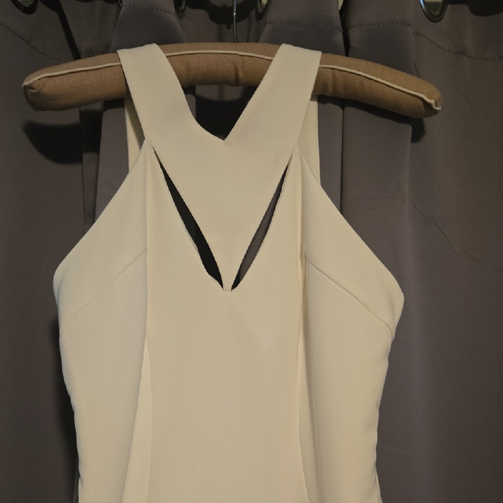 Forever 21 Cream Halter Sheath Dress